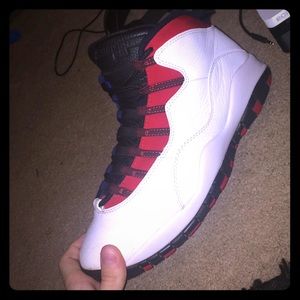 Red and blue Jordan 10
